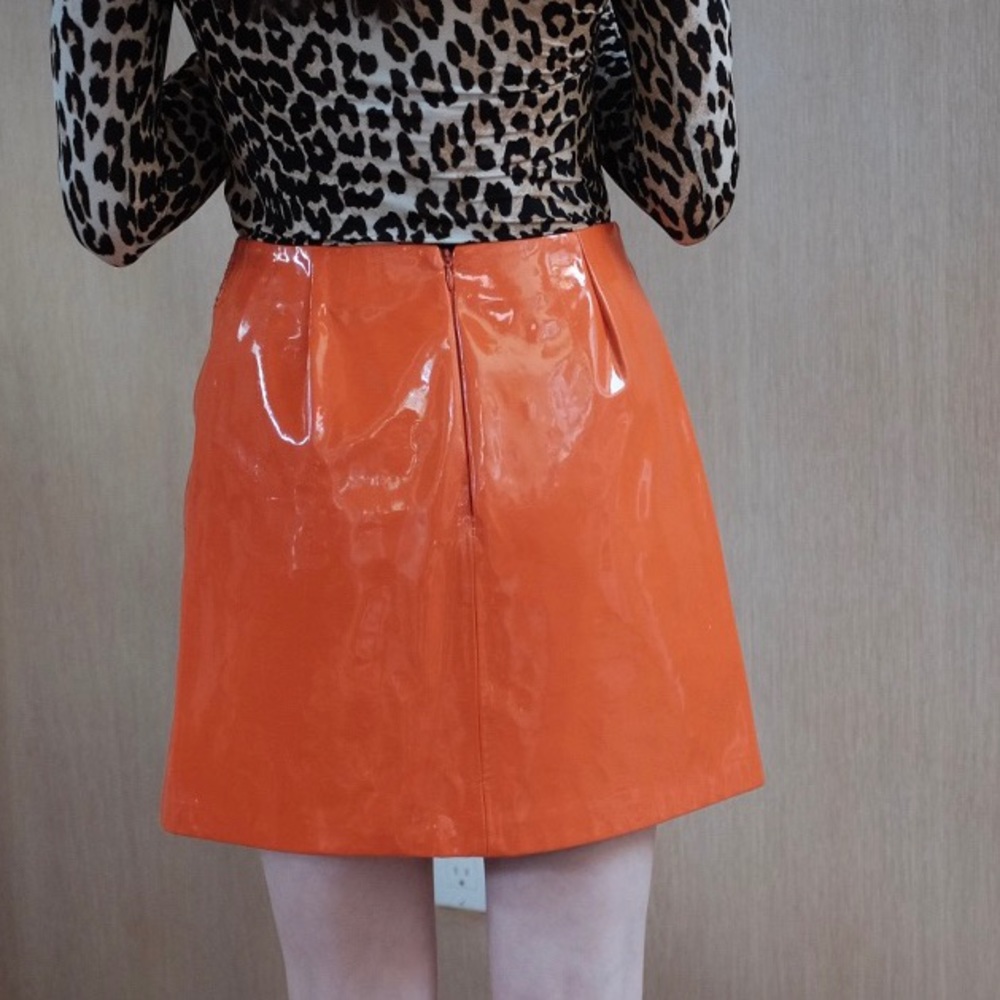 STAUD SHINY VINYL GO-GO SKIRT